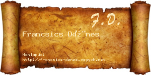 Francsics Dénes névjegykártya
